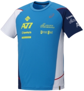 【ASICS/アシックス】 A77 Tシャツ ライトブルーxインディゴ メンズ アシックス